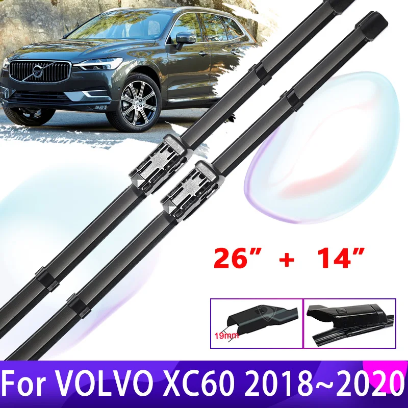 รถใบปัดน้ำฝนสำหรับ VOLVO XC60 2018 2019 2020 MK2ด้านหน้ากระจก Wipers กระจกรถยนต์อุปกรณ์เสริม MK2