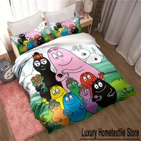 Les Barbapapa Family Cartoon 3 Piece Bedding Set Twin Duvet Cover Set All Season Quilt Cover  Bedding Set Twin Single Boys 1