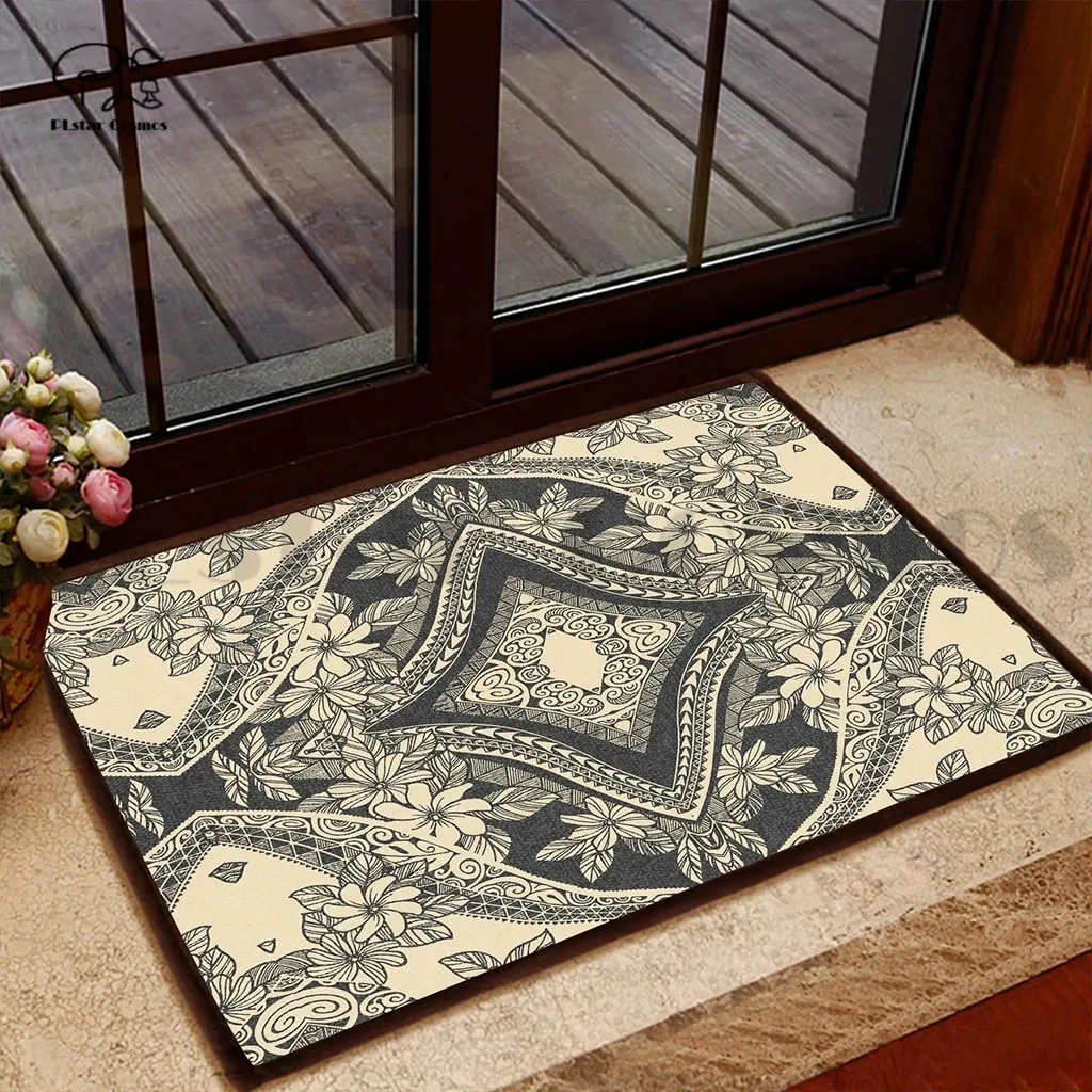 

Newest Tribal Polynesia Trutle Luxury Tattoo Decor Porch Doormat Rug Mats Floor Carpet 3D All Over Printed Doormat Non-slip Q-1