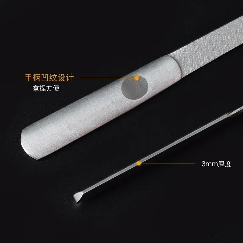 Stainless Steel Nail File Pedicure Scrub Nail 1PCS ProfessionalBuffer Metal Double Side Grinding Rod Manicure Arts Tools Thick