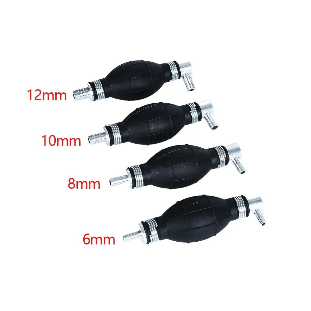 6/8/10/12mm Manual Fuel Pump Rubber Aluminum Hand Primer Oil Gasoline Petrol Diesel Liquid Transfer Tool