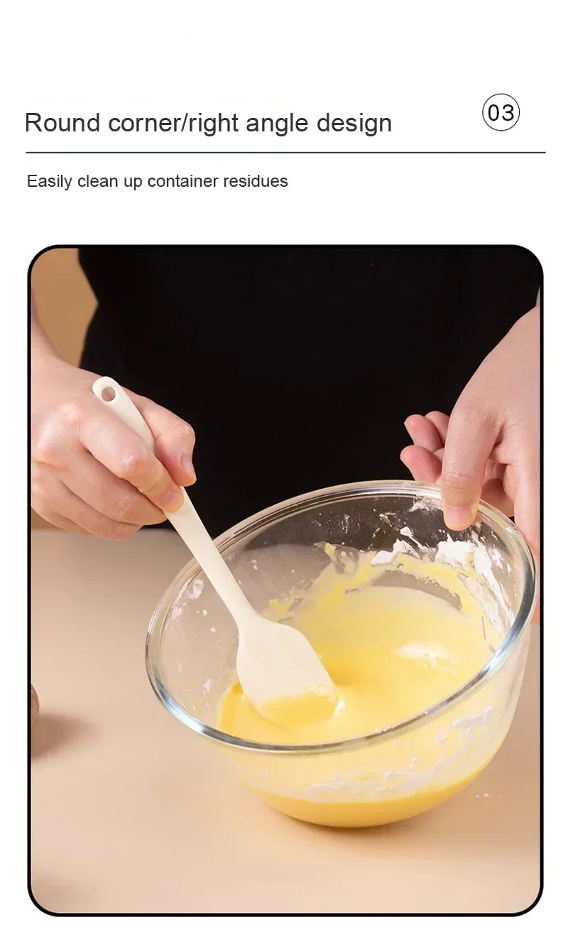 Description Picture 6 of item3 Pieces Baking Set Food Grade Silicone Heat Resistant Cream Scraper Egg Beater Grease Brush Kitchen Cake Baking Tools