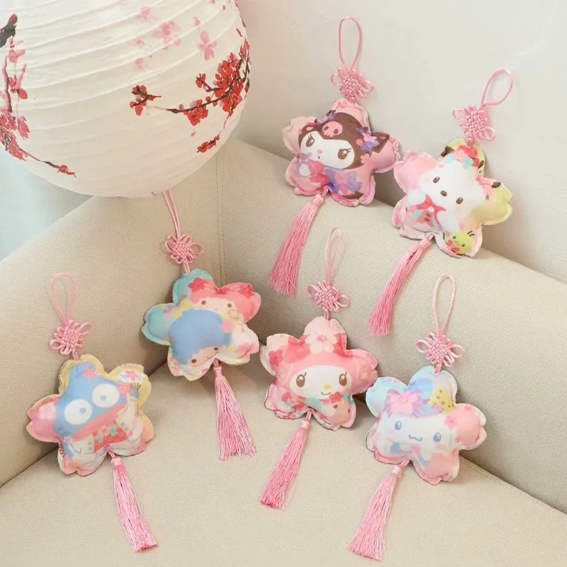 

Брелок для ключей Kuromi Sanrio, милая мультяшная подвеска в виде аниме «Моя Мелодия», «коричная Сумочка» ручной работы, украшение для дома с сердцем девушки