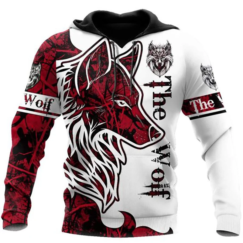 thumbnail image 1 of Sudadera con capucha con estampado 3D de lobo para hombre, moda de primavera y otoño, unisex, informal, chaqueta, ropa de calle, abrigo, 4XL, 1 of 5