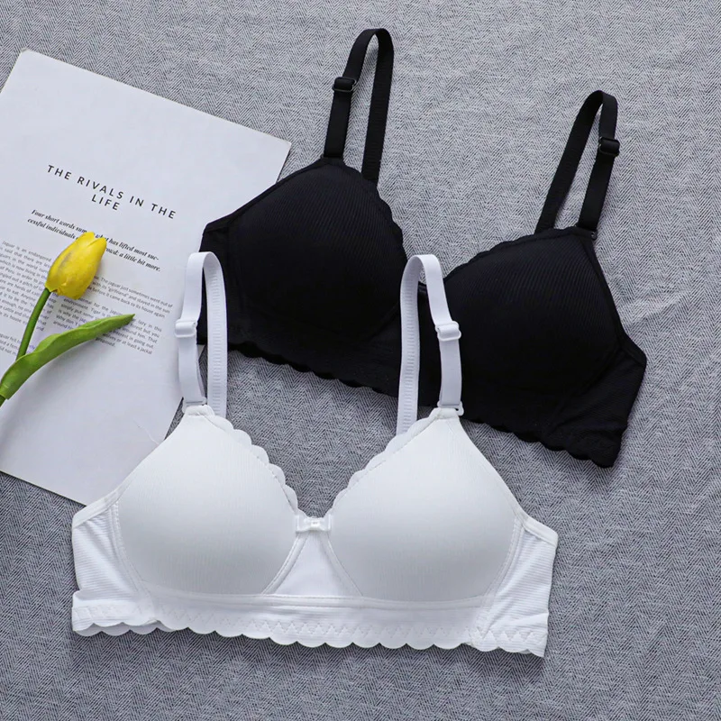 New Thin Wireless Bra Girl Bra Gather Adjustable Lace Bow Student Comfortable Girl Teenage Girls Clothing 14 16 18 Years