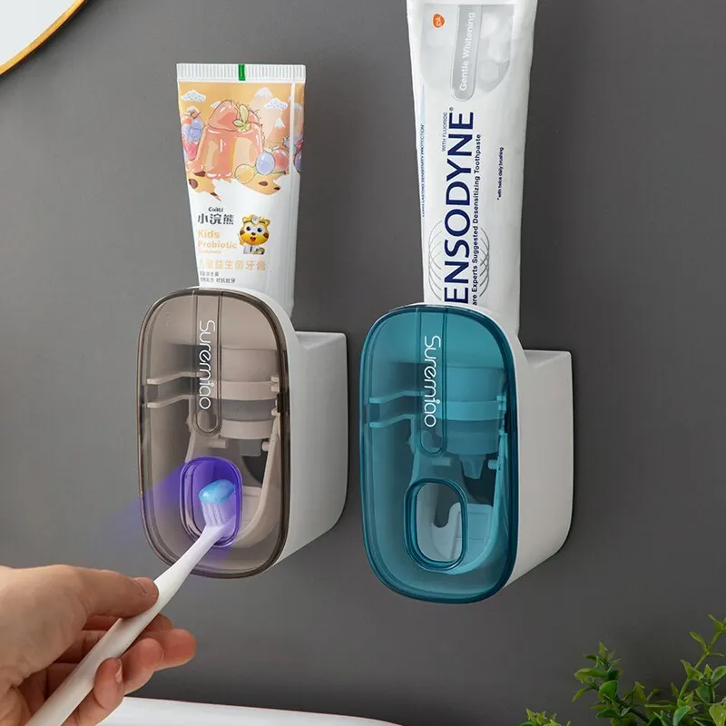 

1 PCS Automatic Toothpaste Dispenser Bathroom Accessories Wall Mount Lazy Toothpaste Squeezer Toothbrush Holder