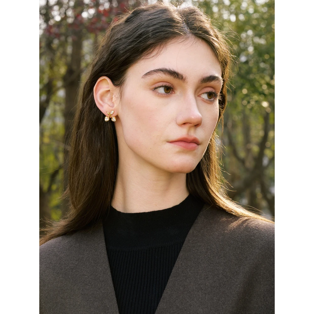 Yhpup Earrings Stainless Steel PVD Plated Fruit