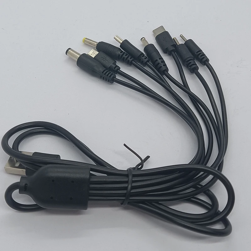 Universal Multi-Head USB Charging Cable Adapter with Circular Connectors