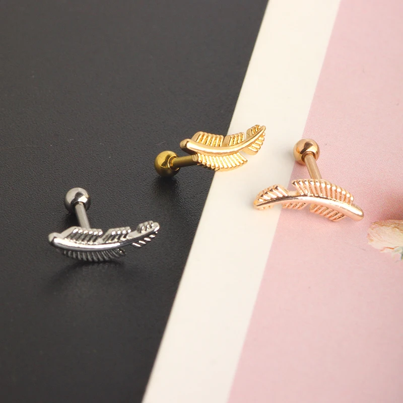 16G CZ Cartilage Tragus Dangle Ear Ring Bar Piercing Stud Body Jewelry earrings conch ear stud leaf earrings helix wholesales 3