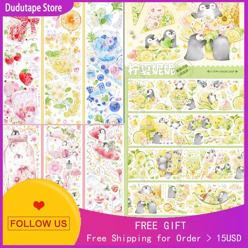 

1 loop fruit tea lemon shannini peach snow Nini crystal pet washi paper tape