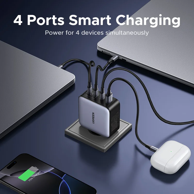 UGREEN Nexode USB C Ladegerät 200W GaN Netzteil 4 Ports PD 3.1 Charger 140W Multiports Schnellladegerät unterstützt PPS kompatibel mit MacBooks, iPhone Serien, Galaxy Serien usw UGREEN Nexode USB C Ladegerät 200W GaN Netzteil 4 Ports PD 3.1 Charger 140W Multiports Schnellladegerät unterstützt PPS kompatibel mit MacBooks, iPhone Serien, Galaxy Serien usw