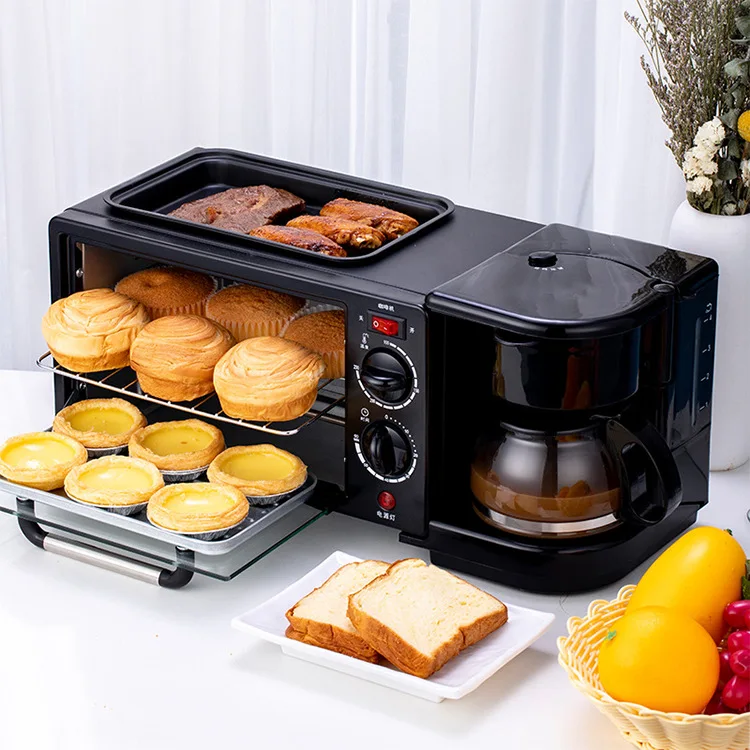 3in1 Breakfast Machine Household English Breakfast Machine Multifunctional Coffee Making hot Milk Oven Toaster
