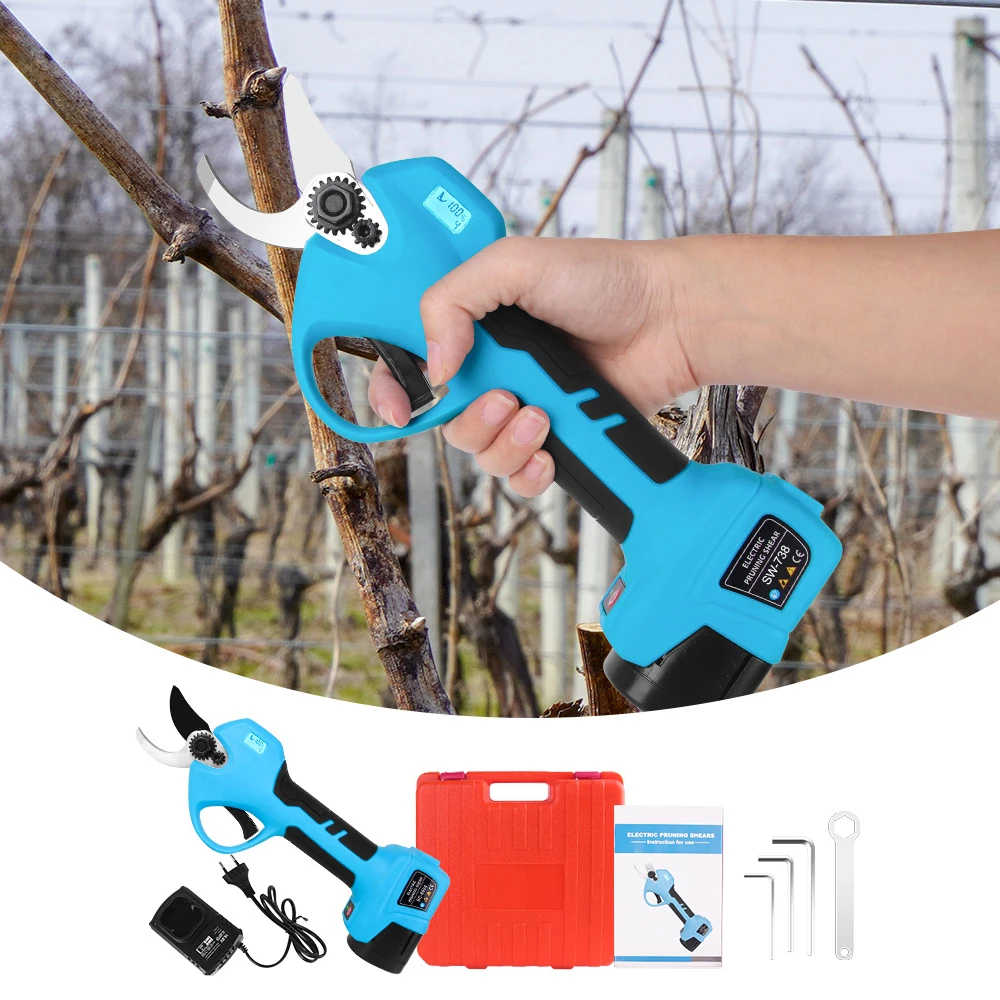 16.8V Cordless Electric Pruning Shears With 2PC Battery 28MM Max Cutting Efficient Fruit Tree Branch Cutter Secateur Garden Tool 5