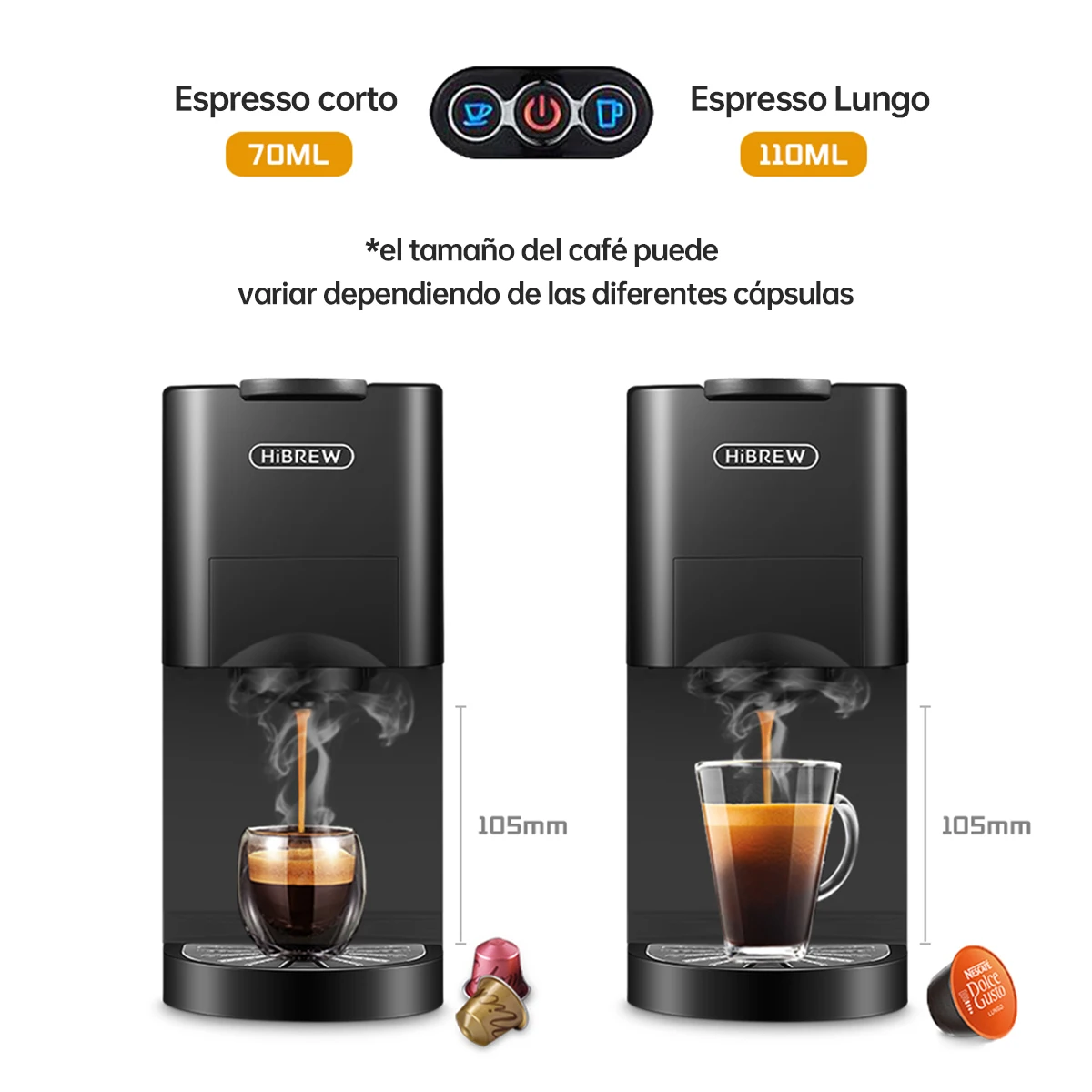 Hibrew-cafetera 4 En 1 De Cápsulas Múltiples, Totalmente Automática, Con  Espumador De Leche Caliente Y Fría Y Juego De Bandejas De Plástico -  Cafeteras - AliExpress