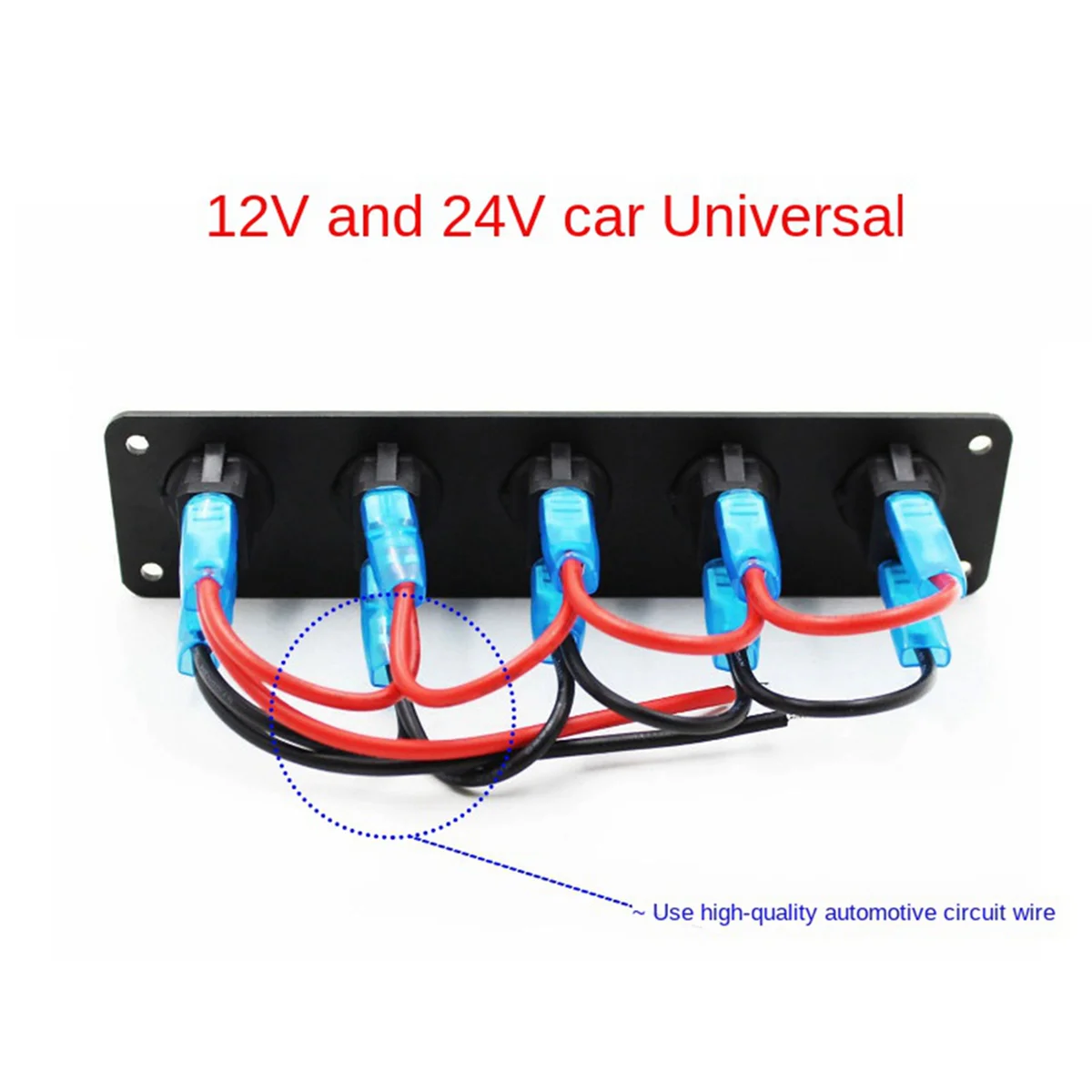 

2 х 5-клавишный круглый тумблер-переключатель для приборной панели, водонепроницаемый, 12-24 В, светодиодный для RV, корабля, яхты, морского автомобиля, морского корабля, синего цвета
