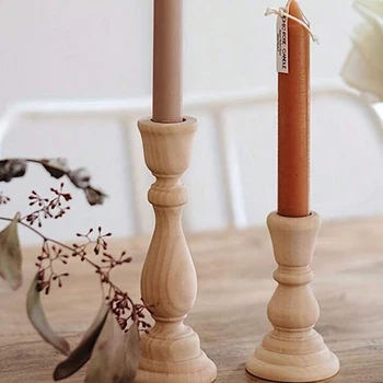 Unfinished Wooden Candle Holders 4