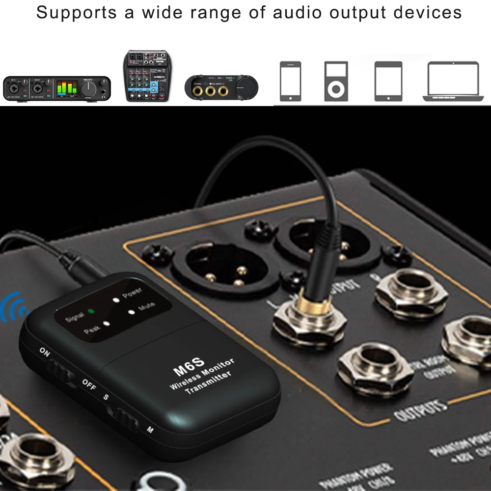 Wireless in-Ear Monitor System Professional IEM System Transmitter and Receiver for Studio Band Rehearsal Live Performance