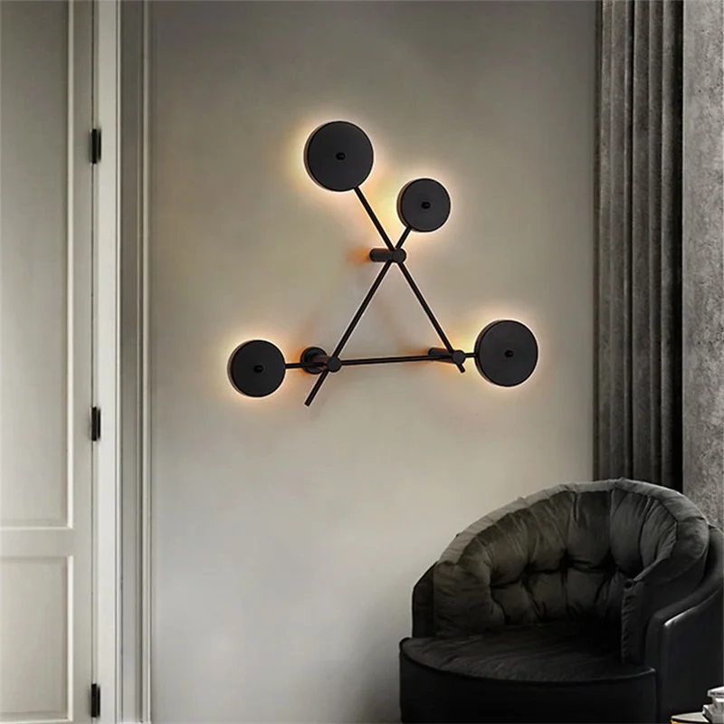 

TEMAR Indoor Wall Light Fixture LED Black Modern Sconce Nordic Creative Decoration For Home Bedroom Living Room Dining Room