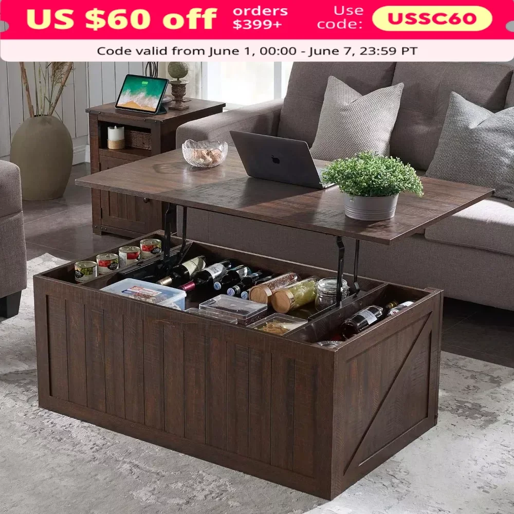 

Coffee Tables, Lift Top Coffee Table, Storage & Sliding Groove Barn Door, Coffees Tables Modern, Furniture