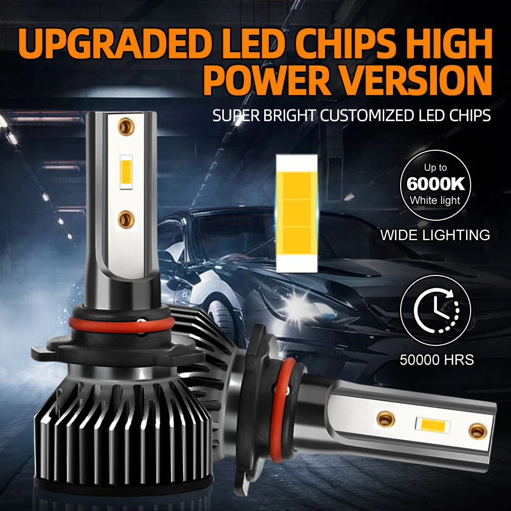 300W H7 캔버스 LED 헤드라이트 전구 28000LM H1 H4 H11 9005 HB3 9006 HB4 전면 램프 12V 6000K 화이트 터보 자동차 헤드램프 전구
