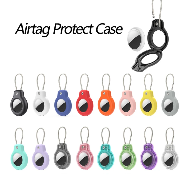Secure AirTag Holder with Wire Cable for Keys, Pets, and Luggage