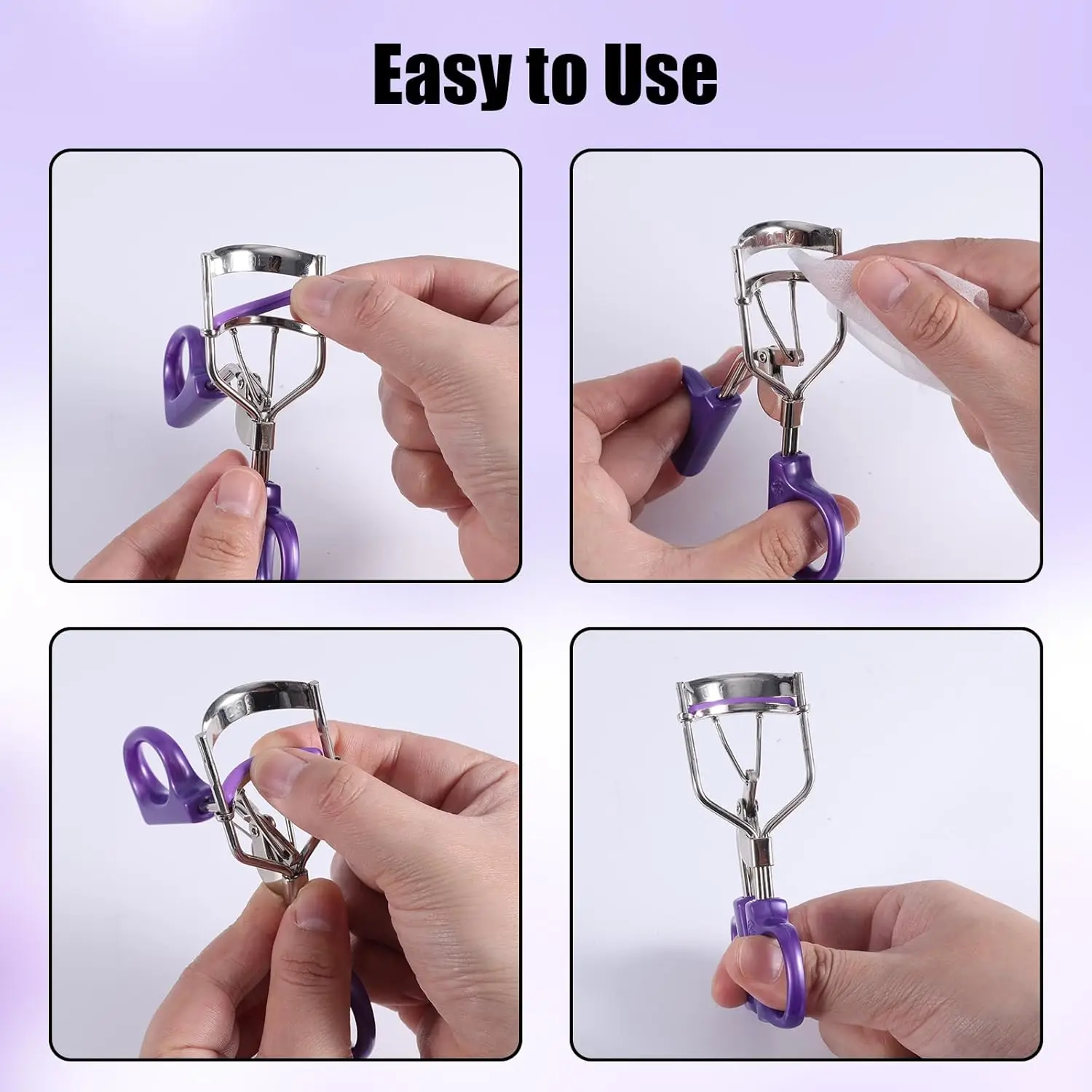 24PCS Eyelash Curler Refills - Hypoallergenic Silicone Pads Universal Fit w/ Case Salon-Grade Anti-Slip Design 100+ Uses