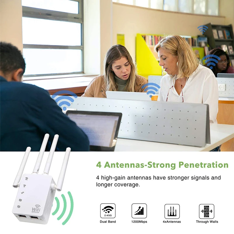5 Ghz WIFI Booster Repeater Wireless Wi-fi Extender 1200Mbps Network Amplifier 802.11N Long Range Signal Wi-Fi Repetidor