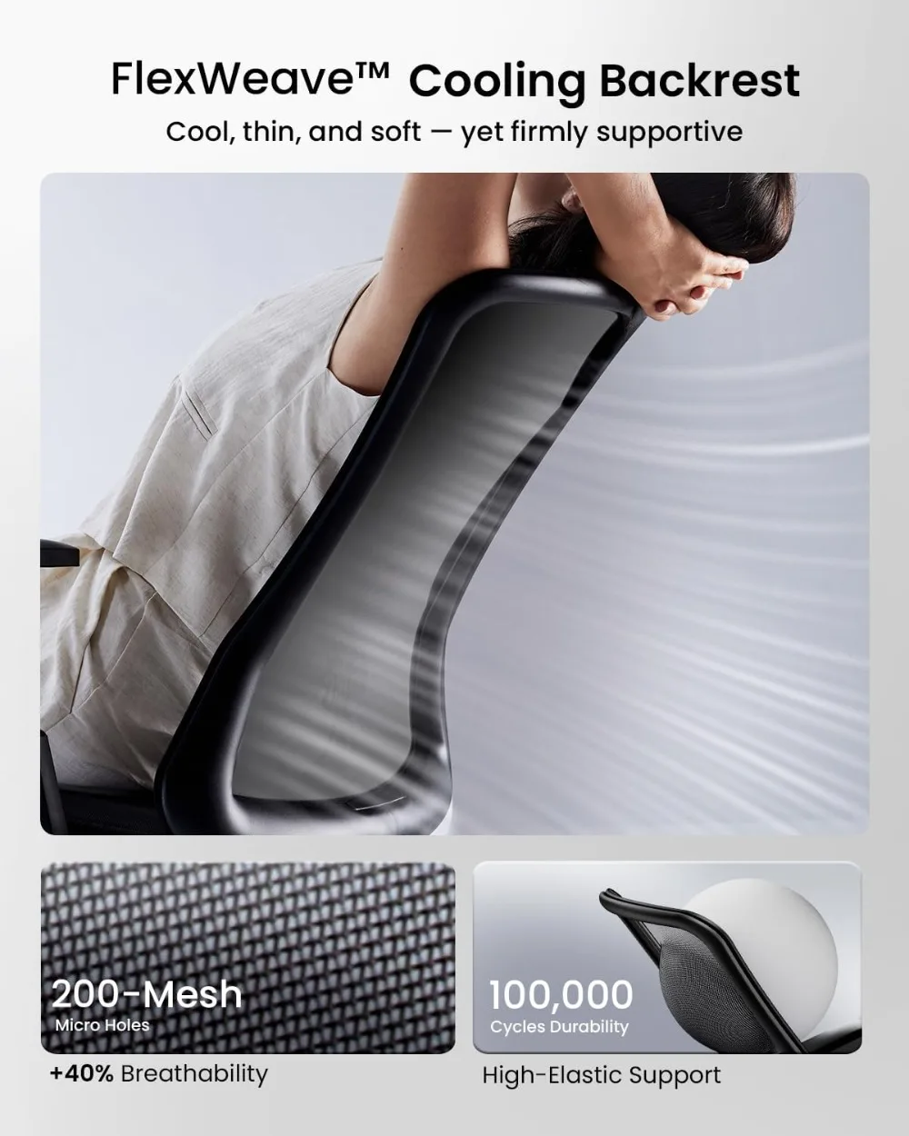 Ergonomic Office Chair with Adjustable Seat, Breathable Mesh Back & 125° Recline - Black