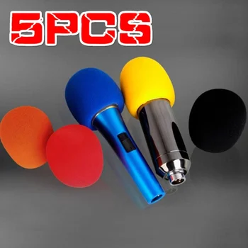 핸드헬드 무대 마이크 앞 유리 폼 마이크 커버, 노래방 DJ, 5 개