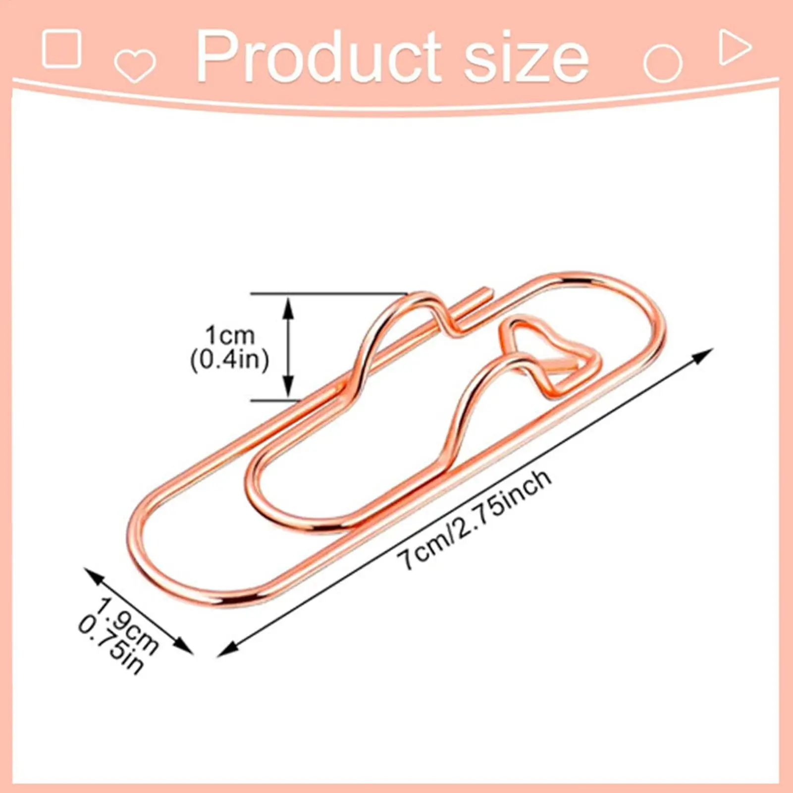 8pcs 사랑 모양의 종이 클립 다기능 종이 고정 금속 펜 홀더 휴대용 클립 저널 문서 클립 노트북 액세서리