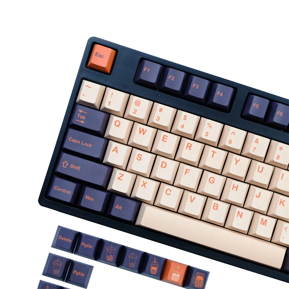 

PBT Keycap GMK Thai Tea 142 Keys Mechanical Keyboard Keycaps Cherry Profile DYE Sublimation ANSI Layout ISO Enter For Mx Switch