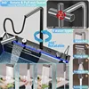 Kitchen Sink, Drop In Waterfall Sinks Workstation with Faucet Combo and Sink Cup Washer Stainless Steel Single Bowl Modern Smart 3