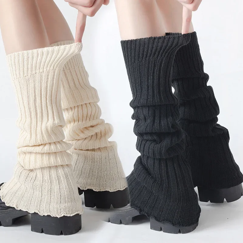 Leg Warmers Female Knitted Warm Foot Cover Women Autumn Crochet Socks Boot Cuffs