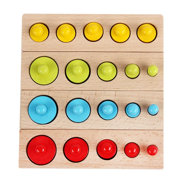 Montessori Colorful Socket Cylinder Block for Children Preschool Early Educational Toy Multicolor Building Blocks Wood Toys Gift 3