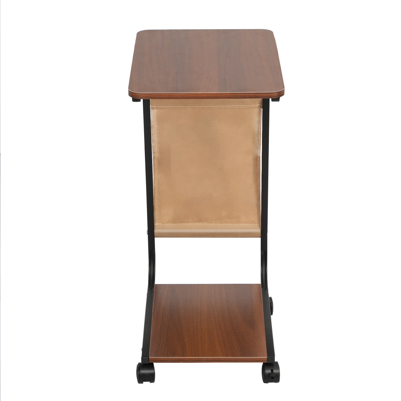 End Table, Rectangle Side Table, Night Stand with 2-Tier Storage Shelf and Fabric Storage Bag, Living Room Small Coffee Table 2