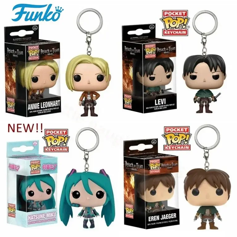 thumbnail image 2 of FUNKO Pop Anime japonés Attack On Titan Levi PVC figura de juguete llavero colección de bolsillo modelo juguetes para niños regalo de Navidad, 2 of 5