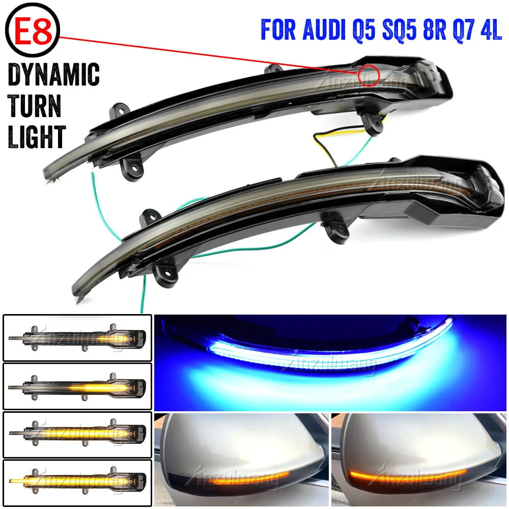 

Car LED Dynamic Turn Signal Light Rearview Side Mirror Light Indicator Blinker for Audi Q5 SQ5 8R 2008- 2017 Q7 Facelift 2009-15