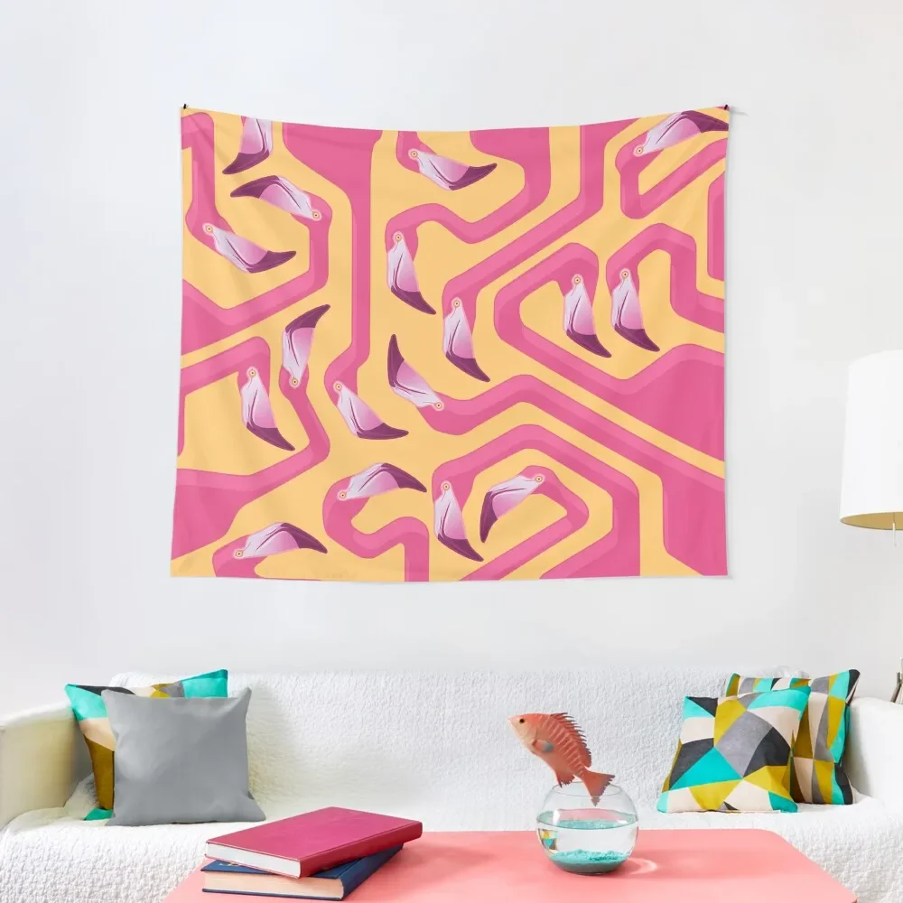 

Flamingo Maze Tapestry Room Decorations Aesthetic Cute Decor Tapestry
