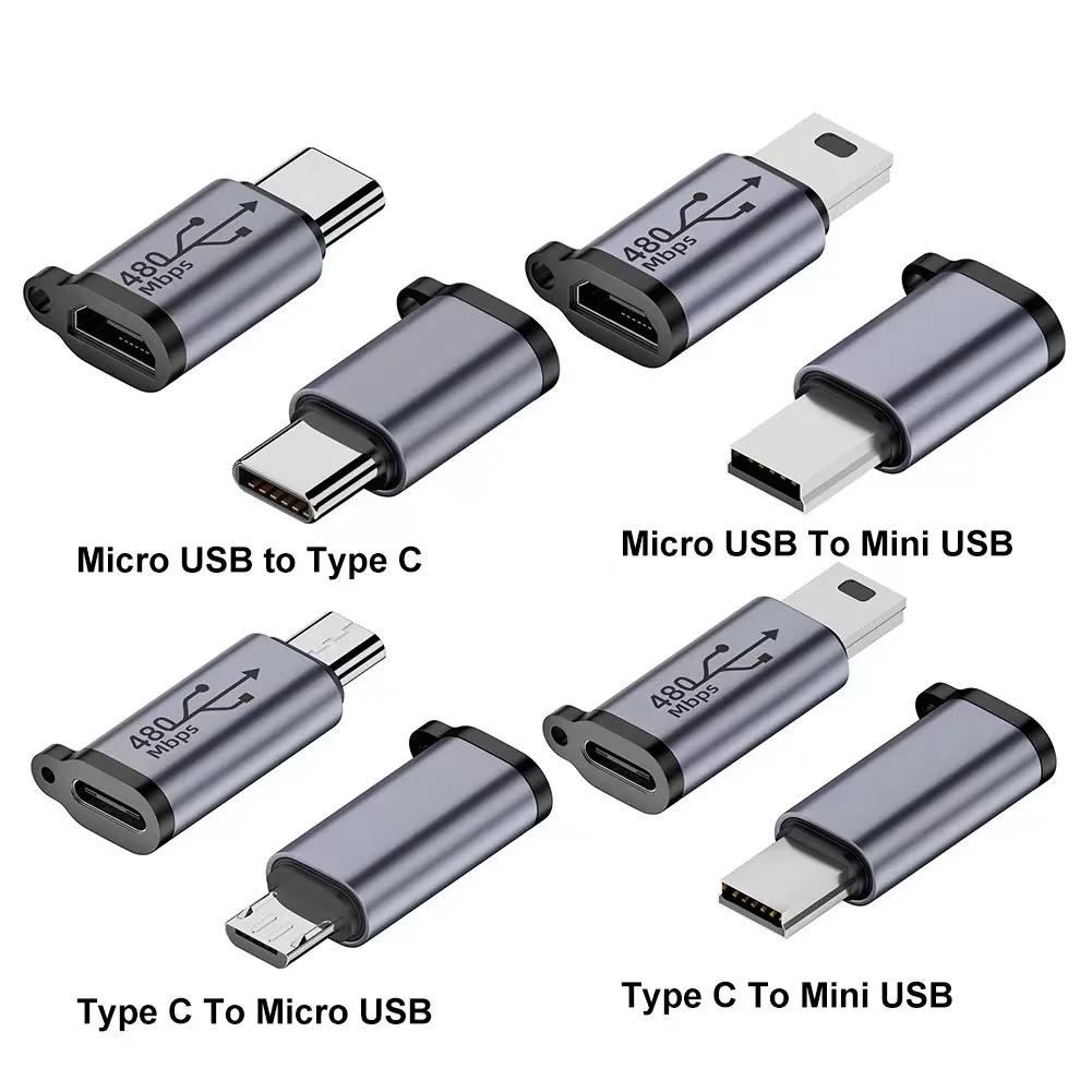 Universal USB Adapter: Type C, Lightning, Micro, & Mini USB Converters