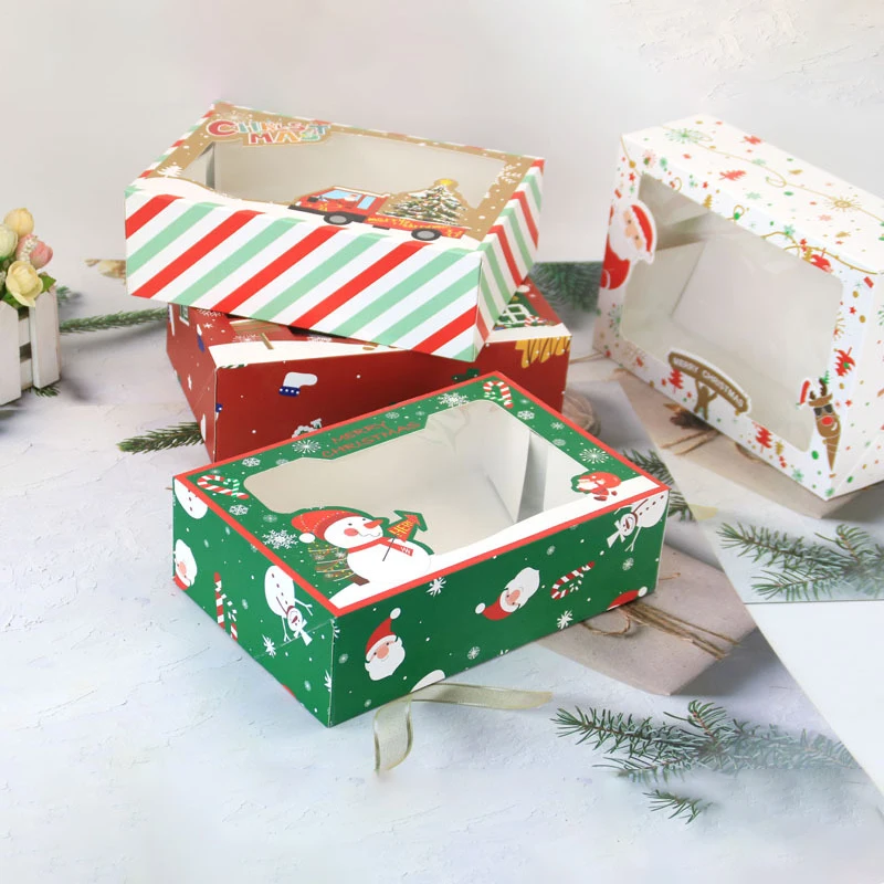 Scatole di caramelle natalizie Confezione di biscotti per biscotti Decorazioni natalizie 2025 per la casa Confezione regalo di Natale Navidad Confezione regalo Capodanno 2025  15