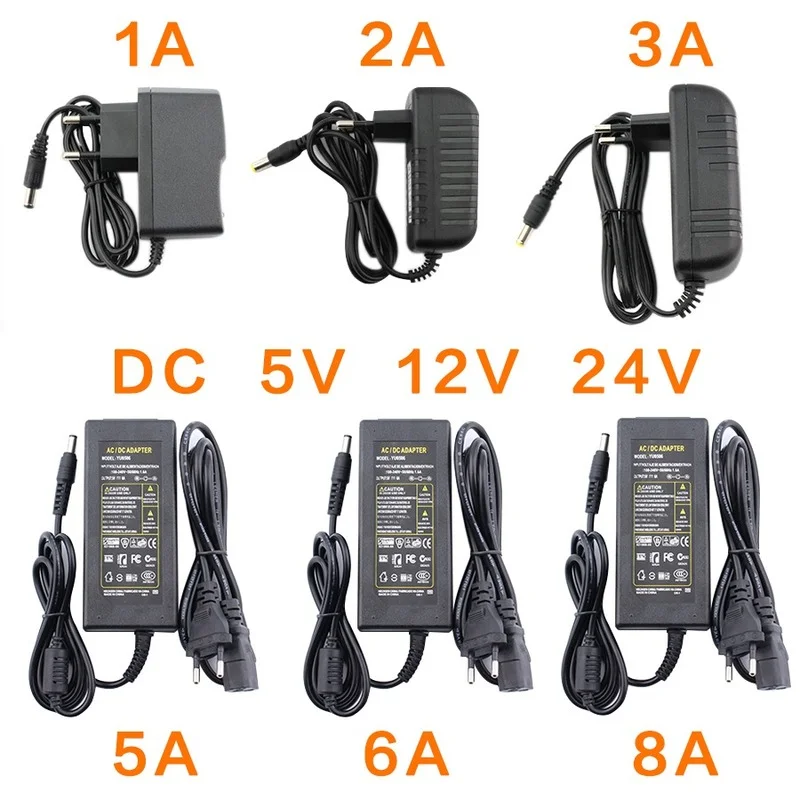 AC DC 5V 6V 8V 9V 10V 12V 13V 14V 15V 24V Power Supply Adapter 1A 2A 3A 5A 6A 8A 220V To 12V Universal Charger For LED Driver