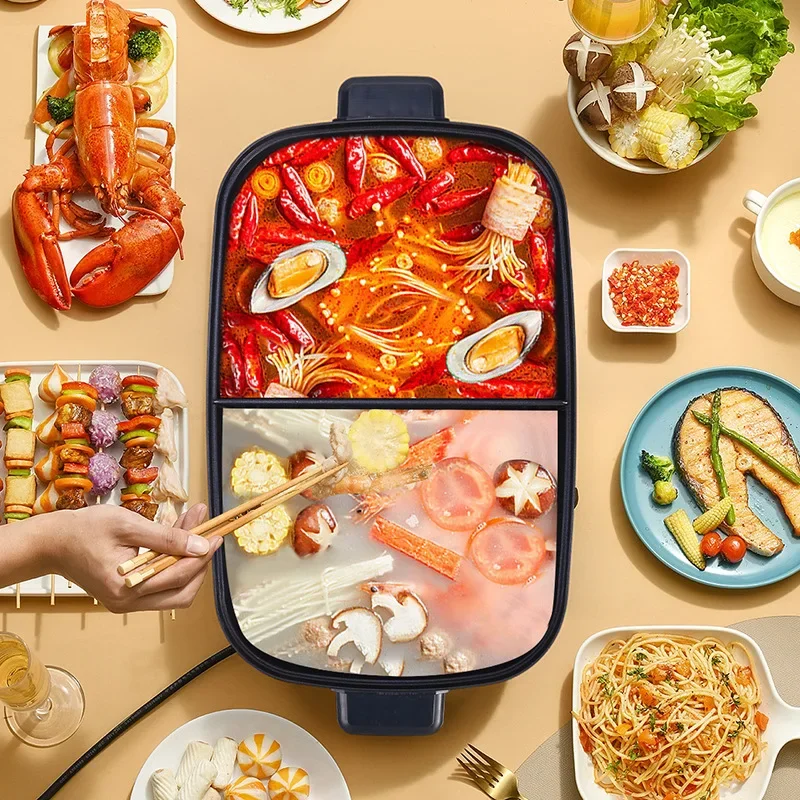 Household Double Flavor Hot Pot Multi Functional Cuisine HotPot Network Red New High Power Large Capacity Split Pot Multicooker