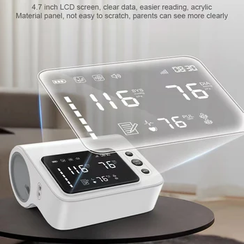 4.7 Inch Upper Arm Intelligent Voice Broadcast Dual Mode Electronic Blood Pressure Monitor Charging Portable Alarm 4
