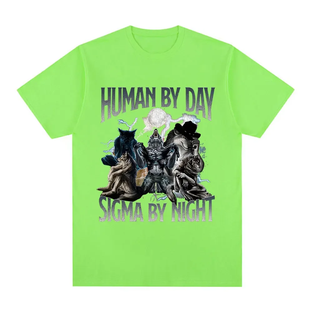 Human By Day, Wolf By Night - Funny Oversized Graphic T-Shirt