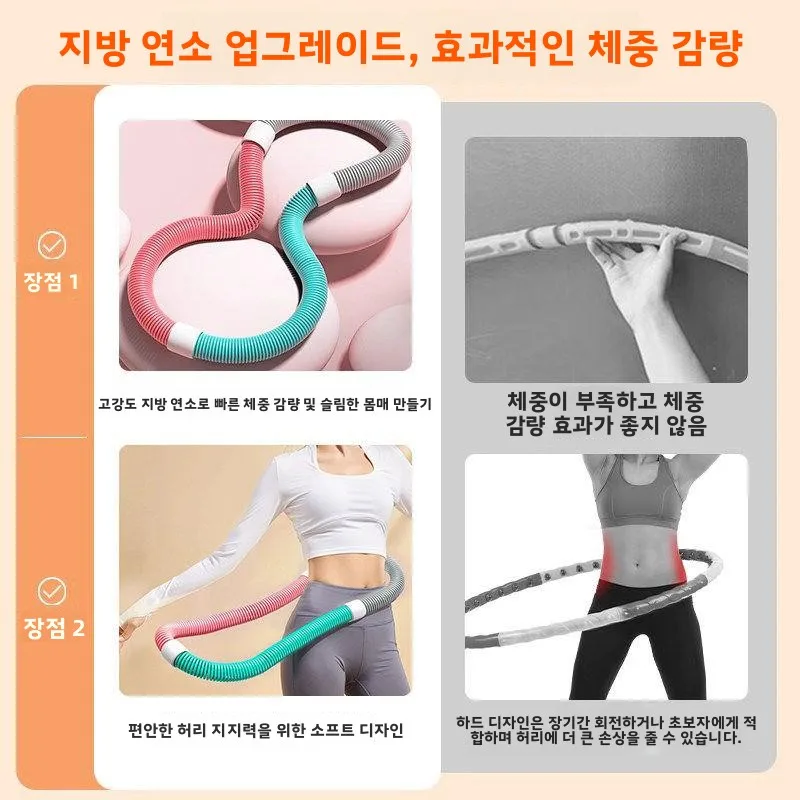 소프트 스프링 훌라후프 여성용 특수 체중 감량 복부 피트니스 지방 연소 성인 허리 운동기구 훌라후프