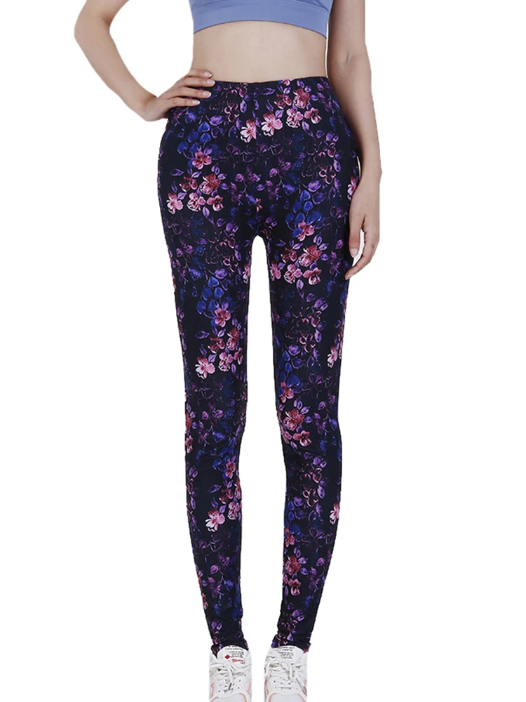 YSDNCHI Summer Flower Printing Leggings Gym Push Up Tights Sports Pencil Pants Women Trousers Fitness Leggins 2022 New