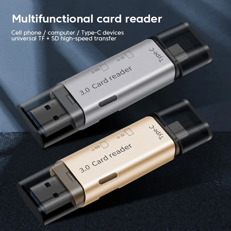 Olaf-4 인 1 OTG 카드 리더기, 스마트 메모리 카드 리더, usb 3.0 c타입 to SD TF 카드 리더기, PC 노트북 액세서리, SD 카드 어댑터