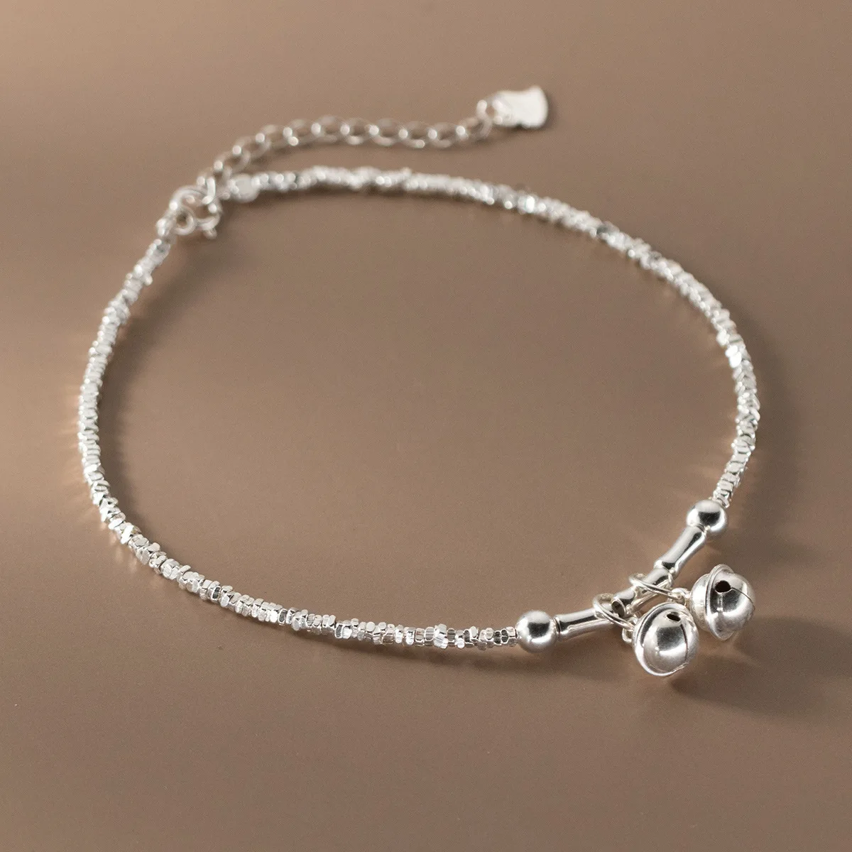 MIQIAO Bell Anklets Silver 925 Sterling Silver Bracelet On The Leg For Women Foot Bracelet 925 Foot Women Leg Chain