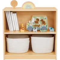 Shelf and Toy Storage,Compact Toddler Bookshelf for Small Space,Wooden Storage Cabinet Shelves and Kids Bookcase for Small Space 1