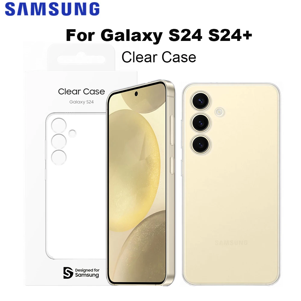 

Для Samsung Galaxy S24 S24 + S24 Plus Прозрачный чехол для смартфона Тонкий чехол для телефона искусственная кожа